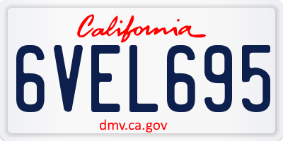CA license plate 6VEL695