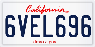 CA license plate 6VEL696