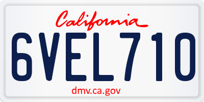 CA license plate 6VEL710