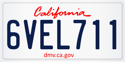 CA license plate 6VEL711