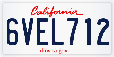 CA license plate 6VEL712