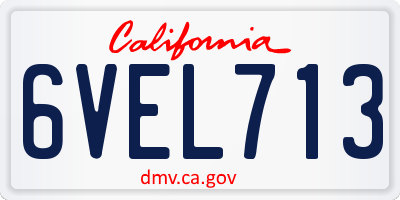 CA license plate 6VEL713