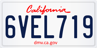CA license plate 6VEL719