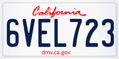CA license plate 6VEL723