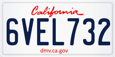 CA license plate 6VEL732