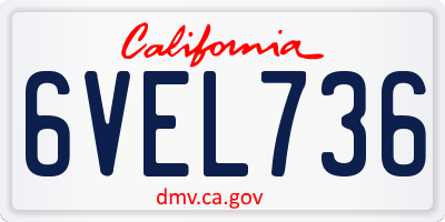 CA license plate 6VEL736