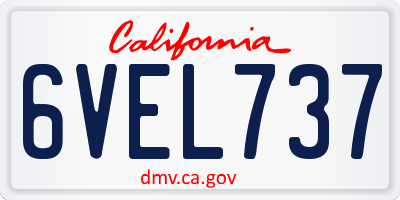 CA license plate 6VEL737