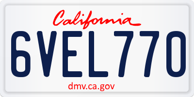 CA license plate 6VEL770