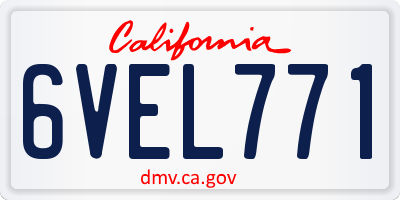 CA license plate 6VEL771