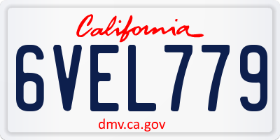 CA license plate 6VEL779