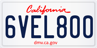 CA license plate 6VEL800
