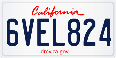 CA license plate 6VEL824