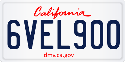 CA license plate 6VEL900