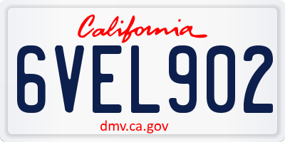 CA license plate 6VEL902