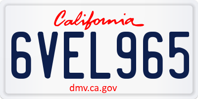 CA license plate 6VEL965