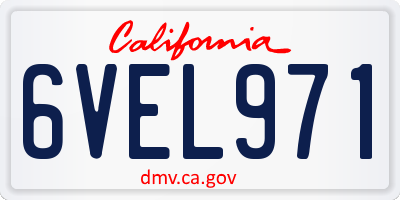 CA license plate 6VEL971