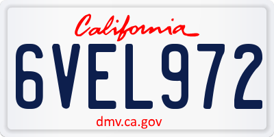 CA license plate 6VEL972