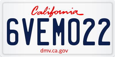 CA license plate 6VEM022