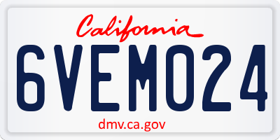 CA license plate 6VEM024