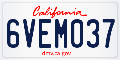 CA license plate 6VEM037