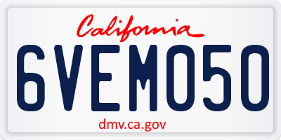 CA license plate 6VEM050