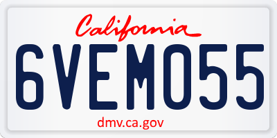 CA license plate 6VEM055