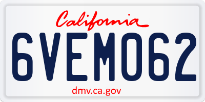 CA license plate 6VEM062