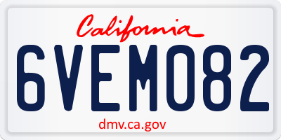 CA license plate 6VEM082