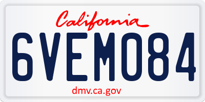 CA license plate 6VEM084