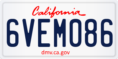 CA license plate 6VEM086