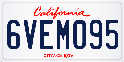 CA license plate 6VEM095