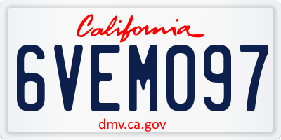 CA license plate 6VEM097
