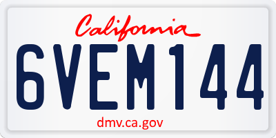 CA license plate 6VEM144