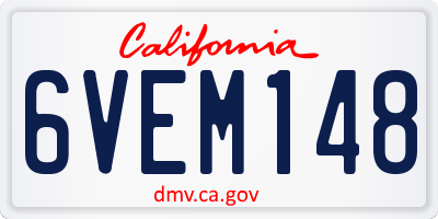 CA license plate 6VEM148