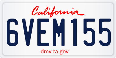 CA license plate 6VEM155