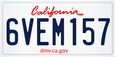 CA license plate 6VEM157