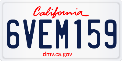 CA license plate 6VEM159