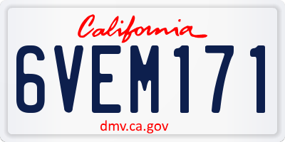 CA license plate 6VEM171