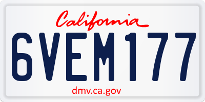 CA license plate 6VEM177