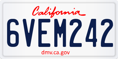 CA license plate 6VEM242