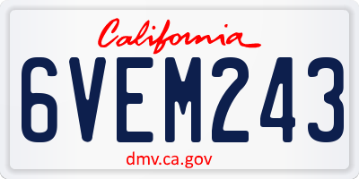 CA license plate 6VEM243