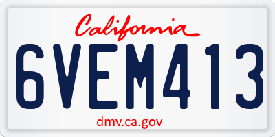 CA license plate 6VEM413