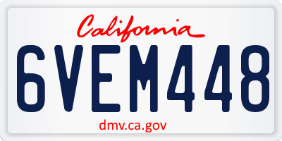 CA license plate 6VEM448