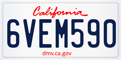 CA license plate 6VEM590