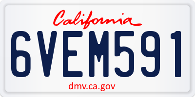 CA license plate 6VEM591