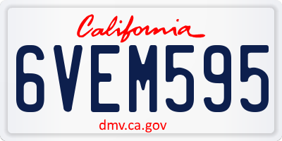 CA license plate 6VEM595