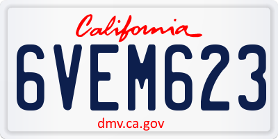 CA license plate 6VEM623