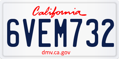 CA license plate 6VEM732