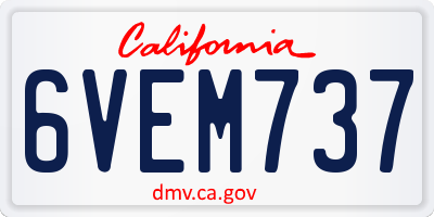 CA license plate 6VEM737