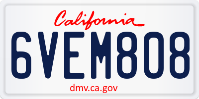 CA license plate 6VEM808